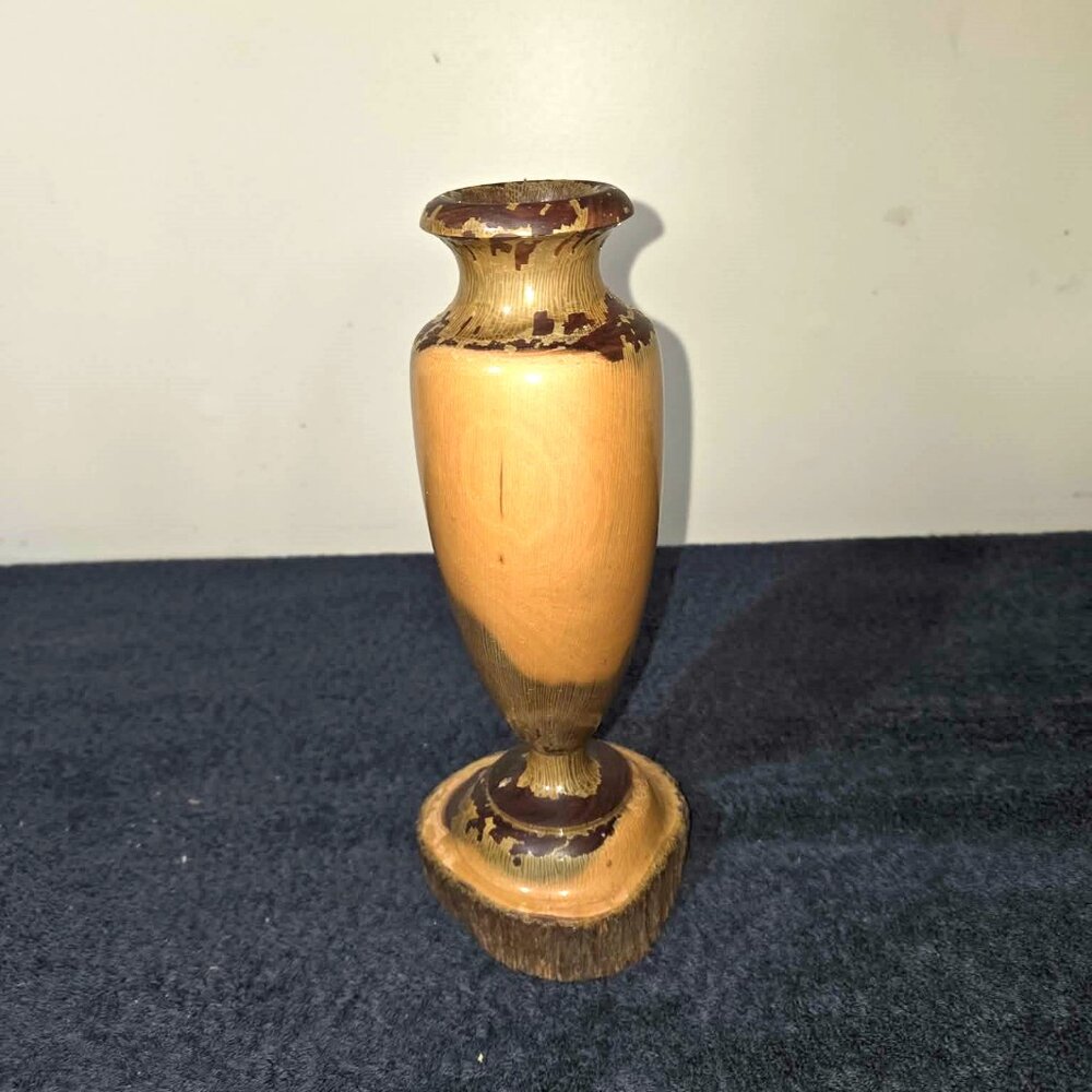 🌿 Vintage ABO Brand Mulga Wood Bud Vase
